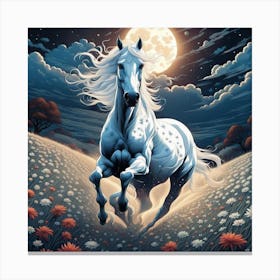 Horse In The Moonlight Canvas Print