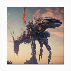 Futuristic Dragon Canvas Print