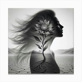 Silhouette of a beautiful woman 3 Canvas Print