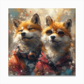 Two Foxes Canvas Print