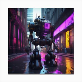 Robot In The City 69 Canvas Print