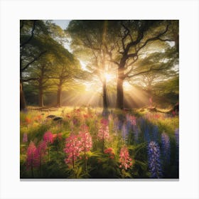 Sunrise In The Forest Canvas Print