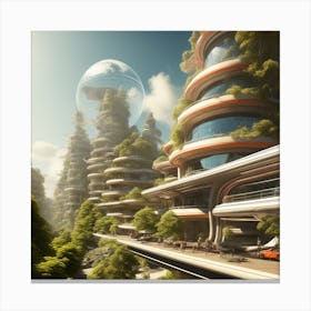 Futuristic Cityscape 228 Canvas Print