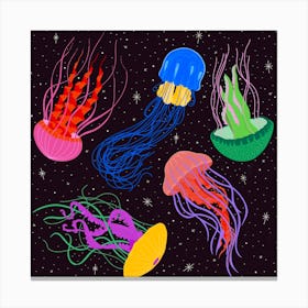 Jellyfish Galaxy Square Canvas Print