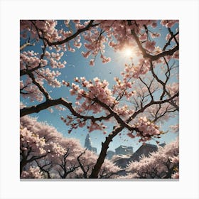 Cherry Blossoms on a Sunny Day Canvas Print