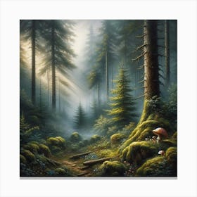 Forest In The Mist Canvas Print