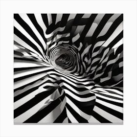 Black and white optical illusion 5 Canvas Print