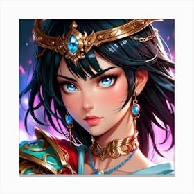 Default A Gracefully Fierce Anime Warrior Princess Her Intrica 0 (8) Canvas Print