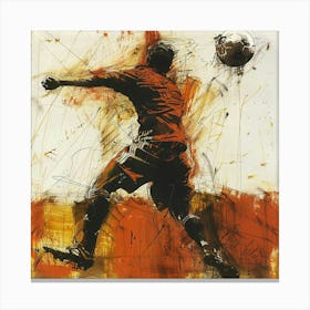 Soccer Player Kicking A Ball Canvas Print