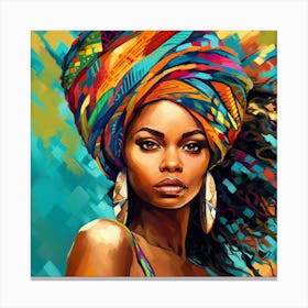 African Woman With Turban 7 Canvas Print