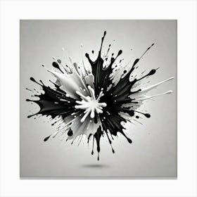 Abstract Black And White Color Splash Isolated No Background Png File 2853063629 1 Canvas Print