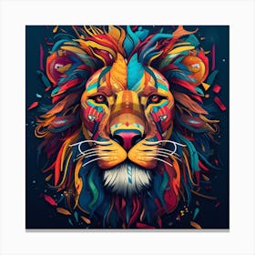 Colorful Lion 2 Canvas Print