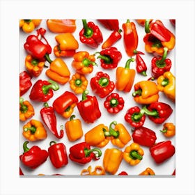 Frame Created From Bell Pepper On Edges And Nothing In Middle (81) Canvas Print