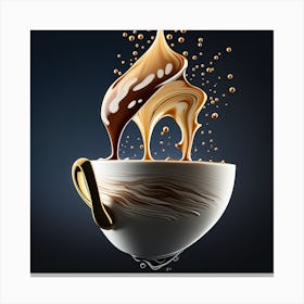 Coffee Cup Pouring Liquid Canvas Print
