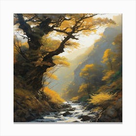 Stream In Autumn 2 Canvas Print