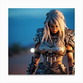 Woman In Armor Canvas Print