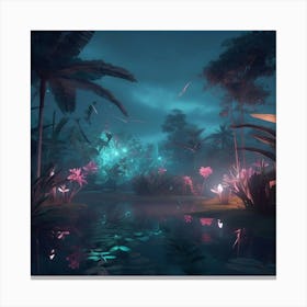 Night In The Jungle Canvas Print