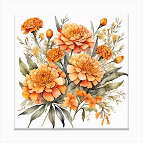 African Marigold flowers 3 Canvas Print