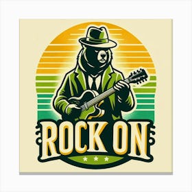 Rock On Bear Canvas Print