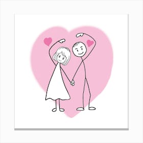 Couple Holding Hands Canvas Print