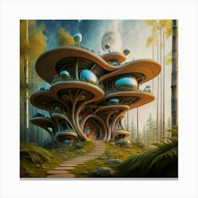 Huge colorful futuristic house design with vibrant details 13 Canvas Print