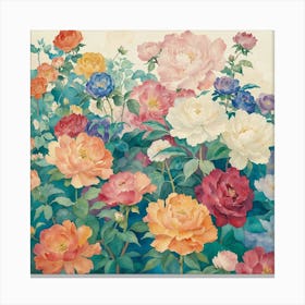 Peony Garden Canvas Print