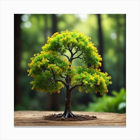 Bonsai Tree In The Forest Canvas Print