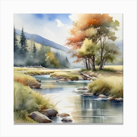 Watercolor Landscape Canvas Print