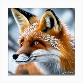 Fox In The Snow 17 Canvas Print