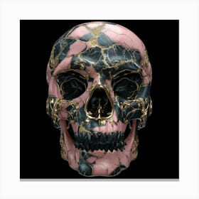 Pink Marble Skull Canvas Print