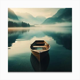 Lone Boat in a Lake 1 Canvas Print