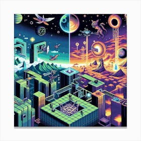 8-bit parallel universe 3 Canvas Print