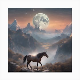 Horse In The Mountains Canvas Print