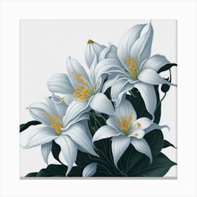 White Lilies myluckycharm Canvas Print