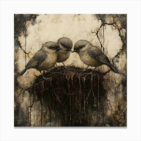 Birds In The Nest Canvas Print