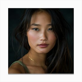 Portrait Of Asian Woman Canvas Print