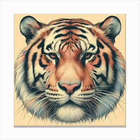 Tiger Head in pastel color Canvas Print