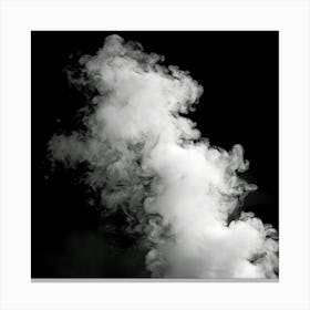 White Smoke On Black Background Canvas Print