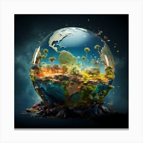 Earth Globe Canvas Print