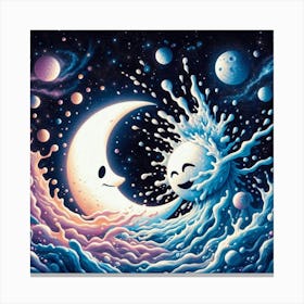 Moon And The Stars 1 Canvas Print