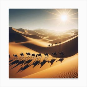 Camels In The Desert 1 Canvas Print