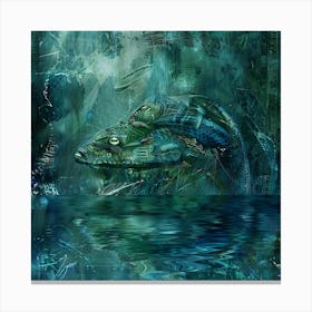 Lizard In The Water Canvas Print