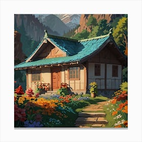 House In The Mountains Canvas Print