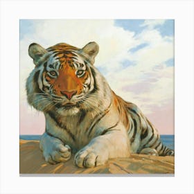 Tiger On The Beach Canvas Print