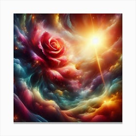 Rose In The Clouds Canvas Print