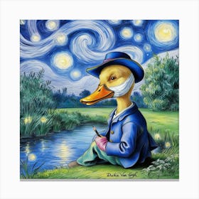 Starry Night Duck 9 Canvas Print