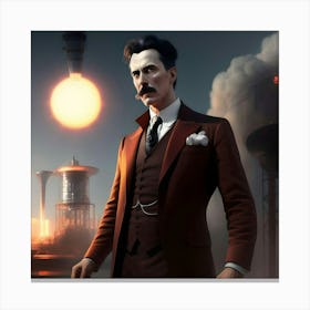 Tesla In Suit Canvas Print