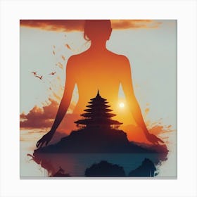 Meditation At Sunset Canvas Print