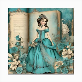 Princess Girl - junk journal 3 Canvas Print