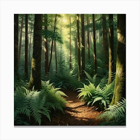 Ferns In The Forest 2 Canvas Print